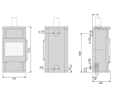 Preview: stove Skantherm Ator Panorama Steel