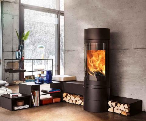 Kaminofen Skantherm Elements Rund mit 2 Zusatzmodulen