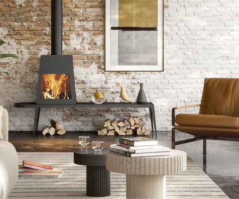 Preview: Kaminofen Skantherm Shaker lange Bank