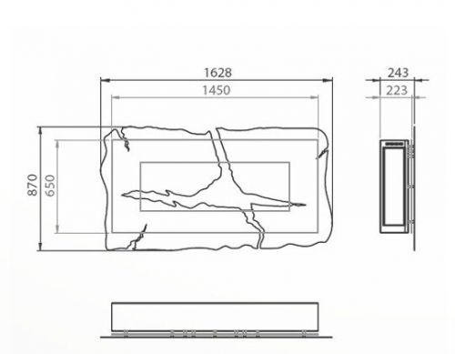 Glammfire bioethanol wall mounted fireplace Apollo IV