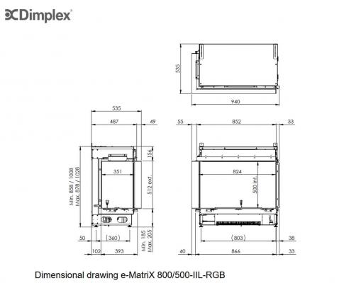 Electric Fireplace Dimplex e-MatriX 800/500 IIL