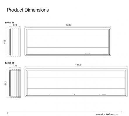Elektrokamin Dimplex Ignite Evolve 60 Rib Wall