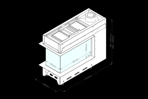 Faber Gaskamin Matrix-Hybrid 800-500-RD