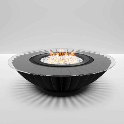 Preview: Glammfire Gas Feuerstelle Cosmo mit Glasabdeckung