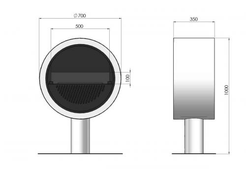 Preview: Elektrokaminofen Invapo Incyrcle Stand von Infire