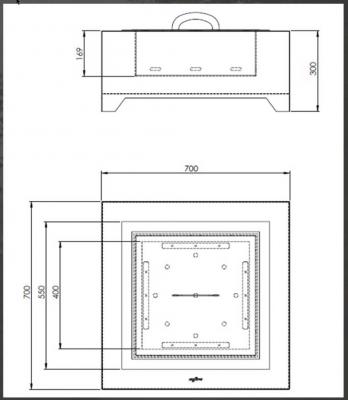 Infire Feuerstelle Black Square 700