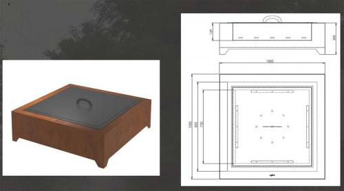 Infire Feuerstelle Corten Square 1000