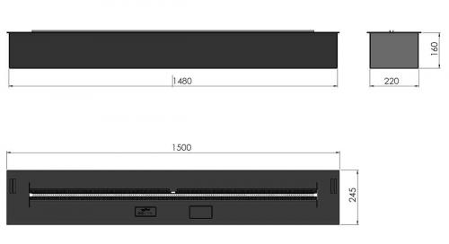 Ethanol built-in burner Infire Burner 1500 Basic Etronic