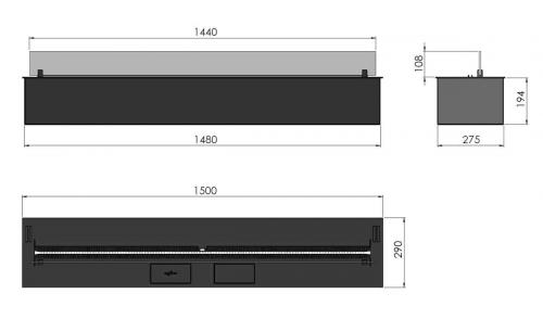 Preview: Automatik Bioethanol-Einbaubrenner Burner 1500 Etronic von Infire