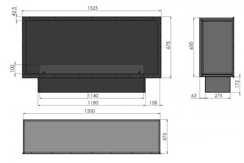 Preview: Automatik Bioethanol-Einbaukamin Inside 1500 Etronic von Infire