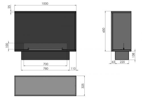 Automatik Bioethanol-Einbaukamin L1000 Basic Etronic von Infire