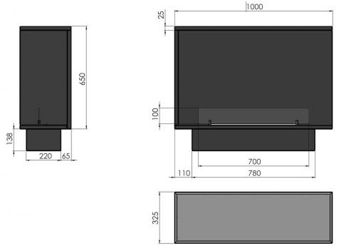 Automatik Bioethanol-Einbaukamin R1000 Basic Etronic von Infire
