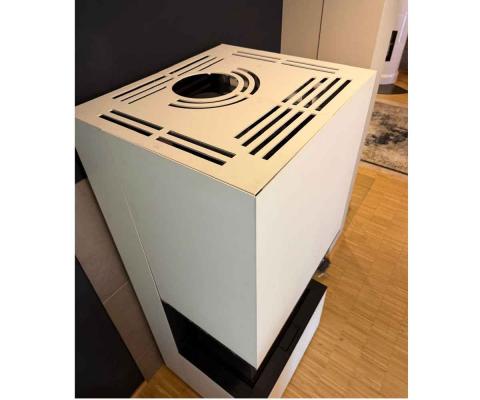 Preview: Kaminofen Ares Lager in weiß von Spartherm Living Fire