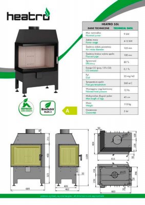 Hajduk Fireplace Heatro 55 L