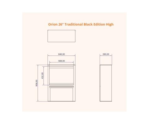 Preview: Elektrokamin Orion Traditional Black Edition High von Wanders-Modern Flames