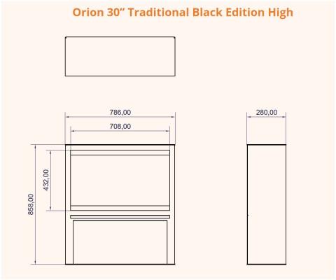 Preview: Elektrokamin Orion Traditional Black Edition High von Wanders-Modern Flames