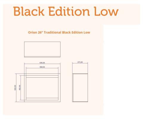 Preview: Elektrokamin Orion Traditional Black Edition LOW von Wanders-Modern Flames