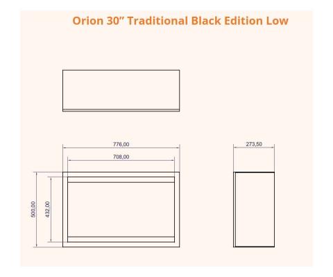 Preview: Elektrokamin Orion Traditional Black Edition LOW von Wanders-Modern Flames