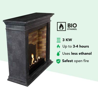 Preview: Ethanol fireplace Xaralyn Cadiz Stone Anthracite with medaillon