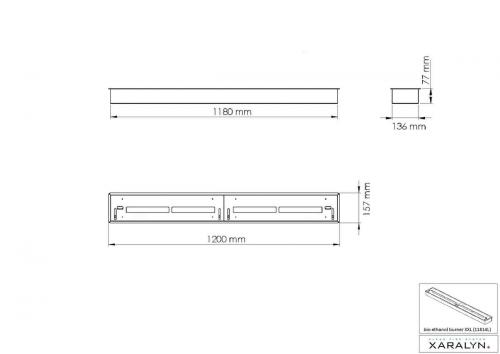 Bioethanol-Einbaubrenner XXL-Rand von Xaralyn