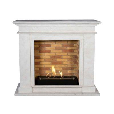 Ethanol fireplace Xaralyn Kos Stone white with stone decor