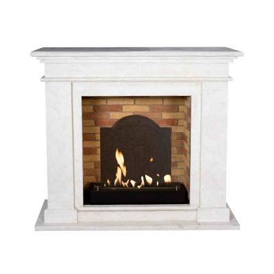 Preview: Ethanol fireplace Xaralyn Kos Stone white with Medaillon