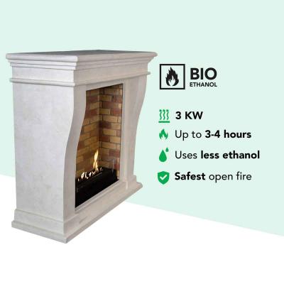 Xaralyn Bioethanolkamin Kreta Mini Steindekor weiß