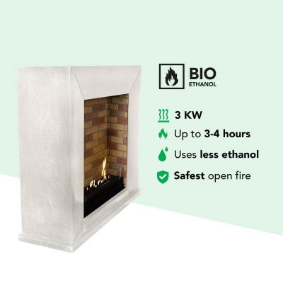 Preview: Xaralyn Bioethanolkamin Nero Stein weiß Steindekor
