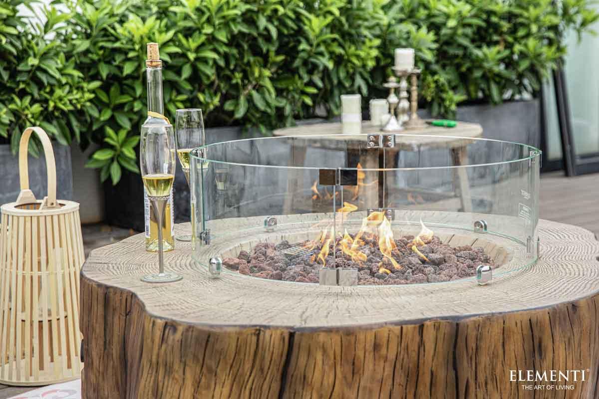 Elementi gas fire pit Manchaster grey