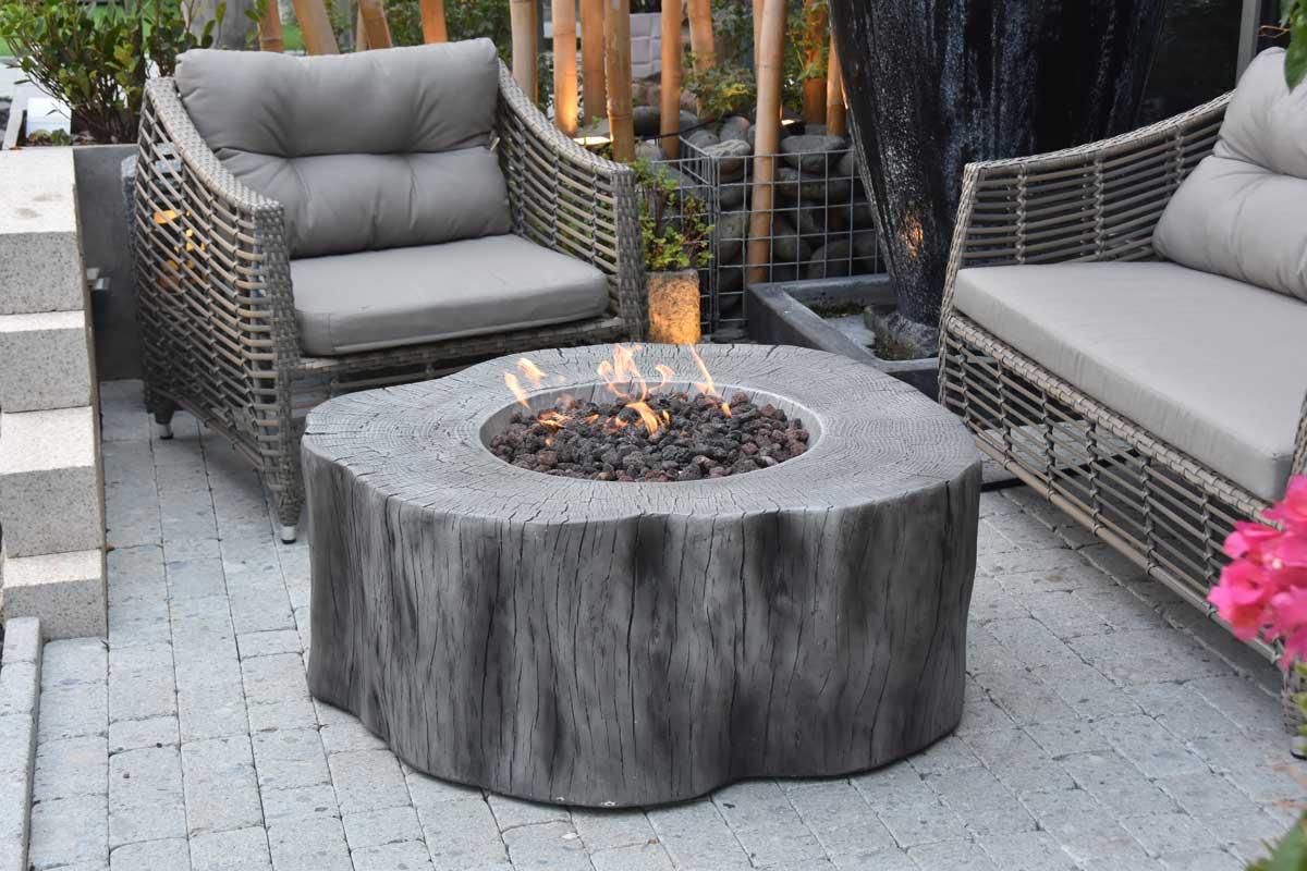 Elementi gas fire pit Manchaster grey