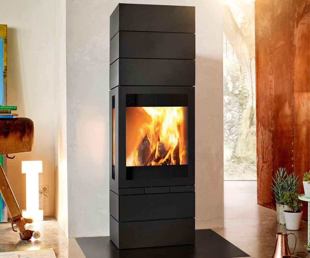 Kaminofen Skantherm Elements 603 2 Seiten mit 3 Zusatzmodulen und Boxen