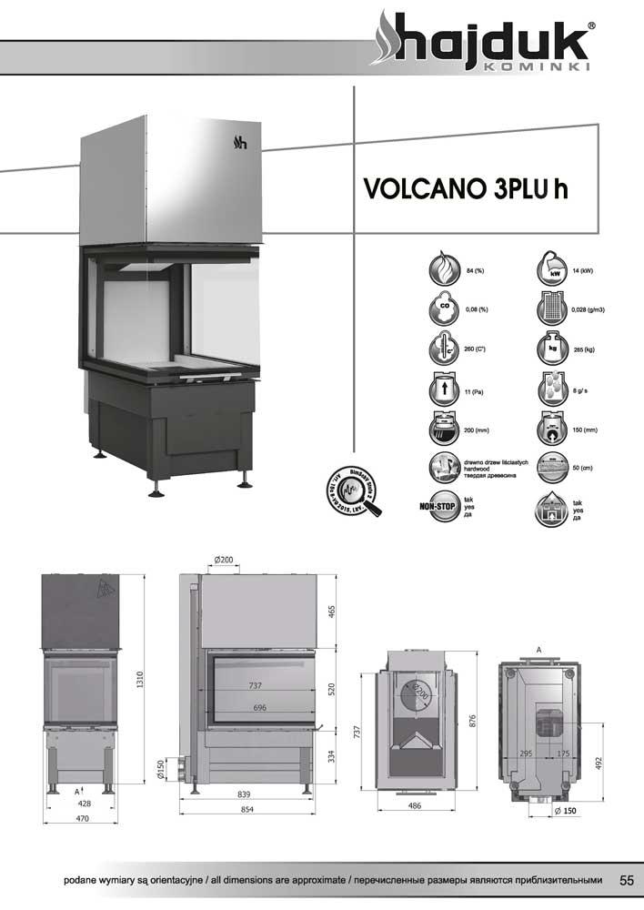 Kamineinsatz Hajduk Volcano 3PLUh