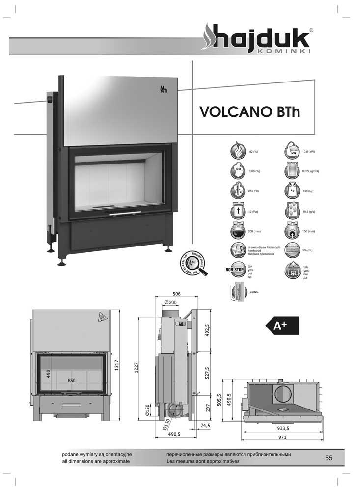 Hajduk fireplace Volcano BTh