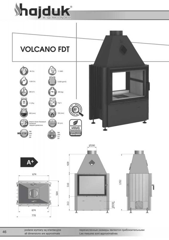 Kamineinsatz Hajduk Volcano FDT