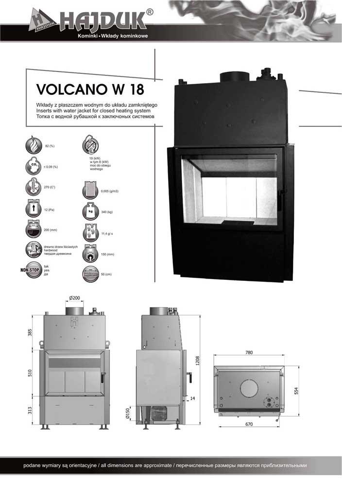 Hajduk Kamineinsatz Volcano W-18