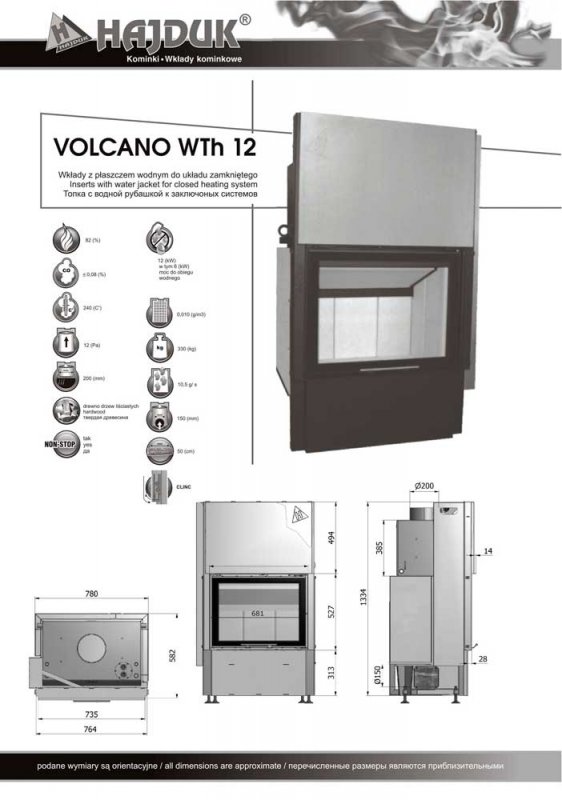 Hajduk Kamineinsatz Volcano WTh-12