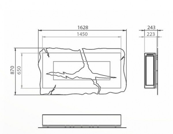 Glammfire bioethanol wall mounted fireplace Apollo IV