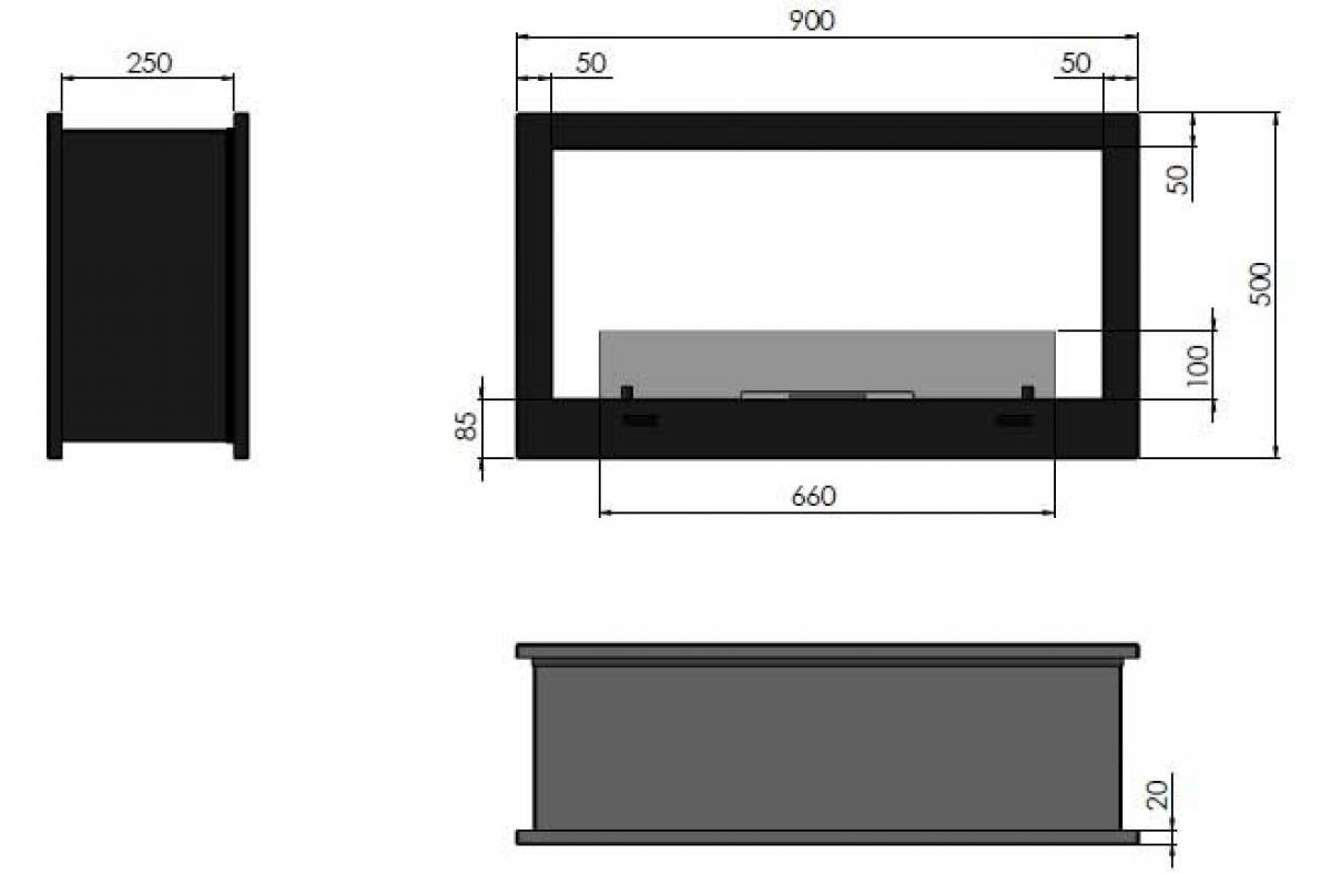 InFire 2 SIDE 900 Tunnelkamin