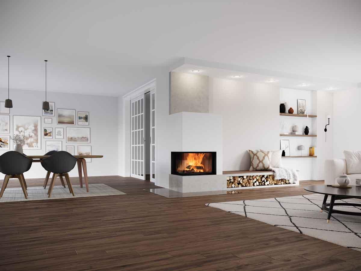 Brunner fireplace BKH 5.0 Eck 42-66-42 STL green