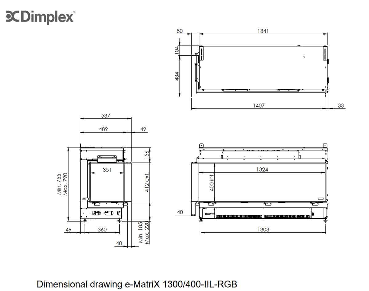 Electric Fireplace Dimplex e-MatriX 1300/400 IIL