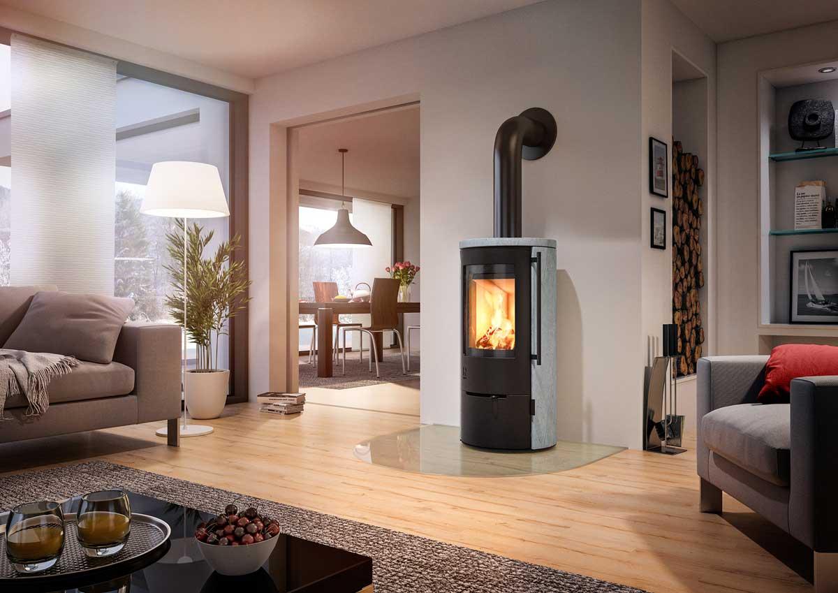 Kaminofen Drooff Aprica 2 NatStone mit Holztür