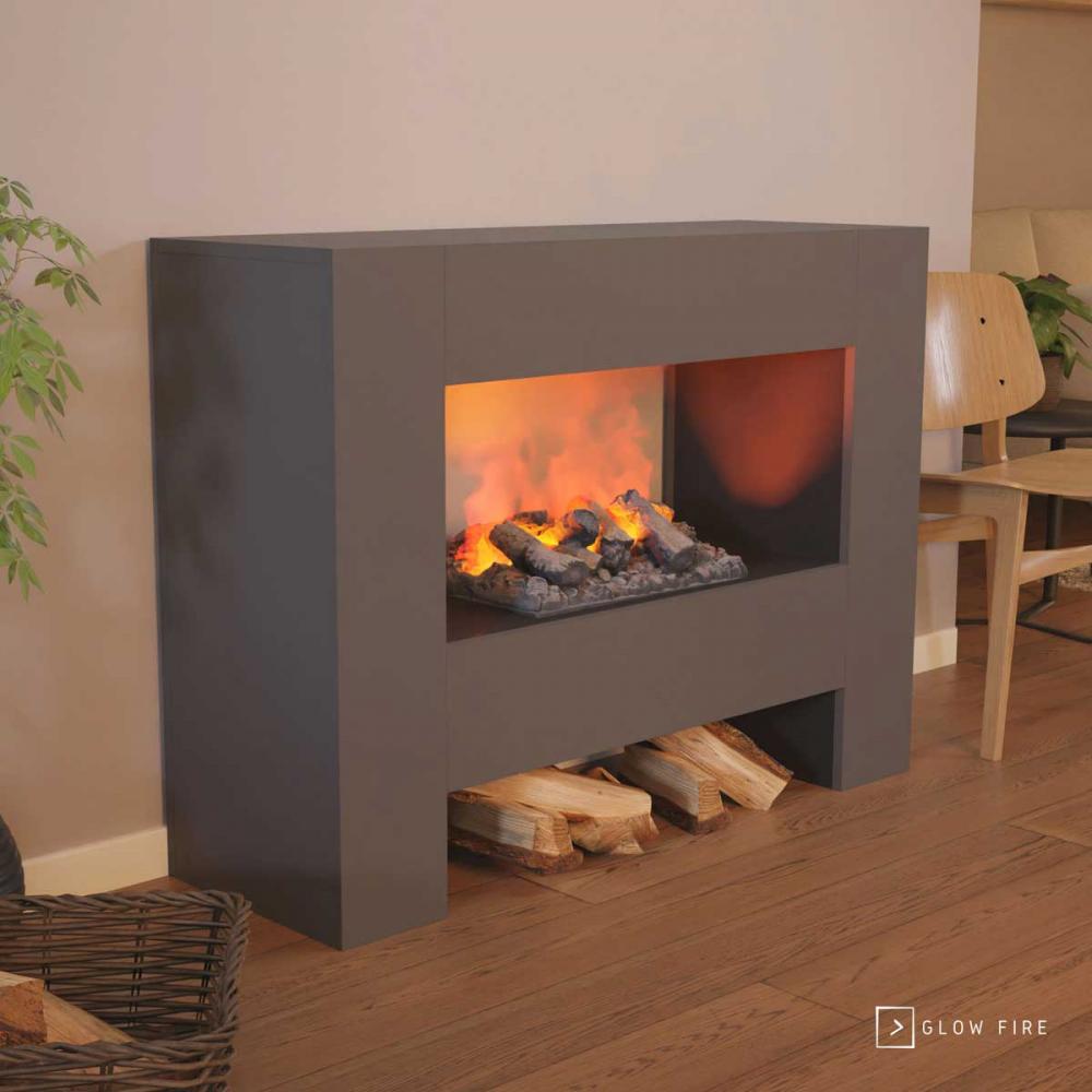 Glow Fire Elektrokamin Fallada OMC 500 mit Holz