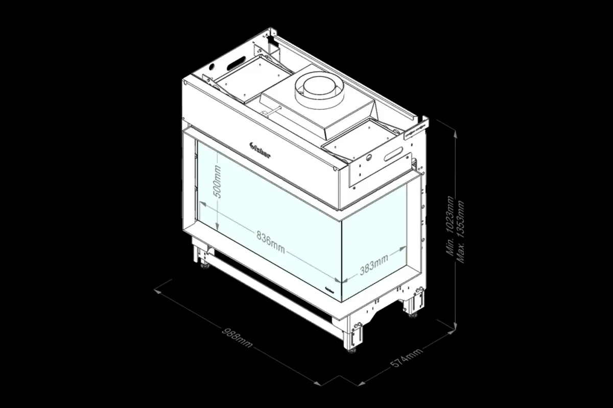 Faber gas fireplace Matrix-Hybrid 800-500-2