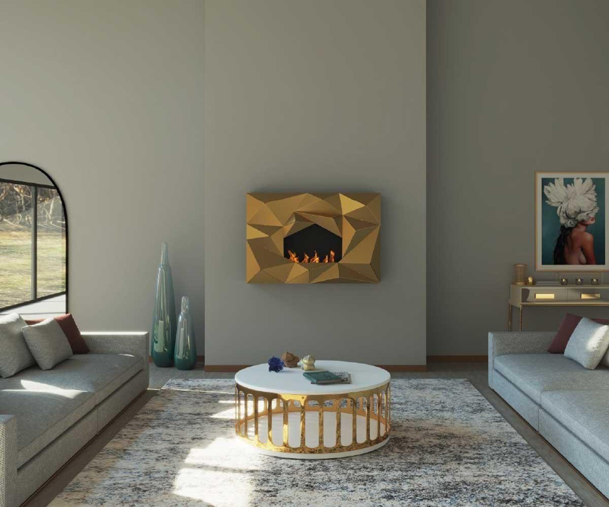 Glammfire Bioethanol-Wandkamin Crystal