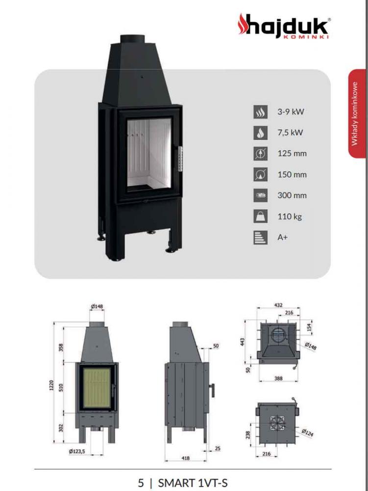 Hajduk fireplace Smart 1 VT-S