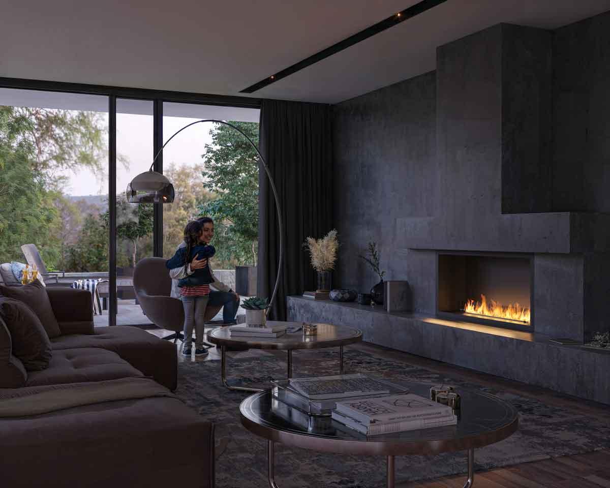 Ethanol built-in fireplace Infire Basic Inside 1200 Etronic