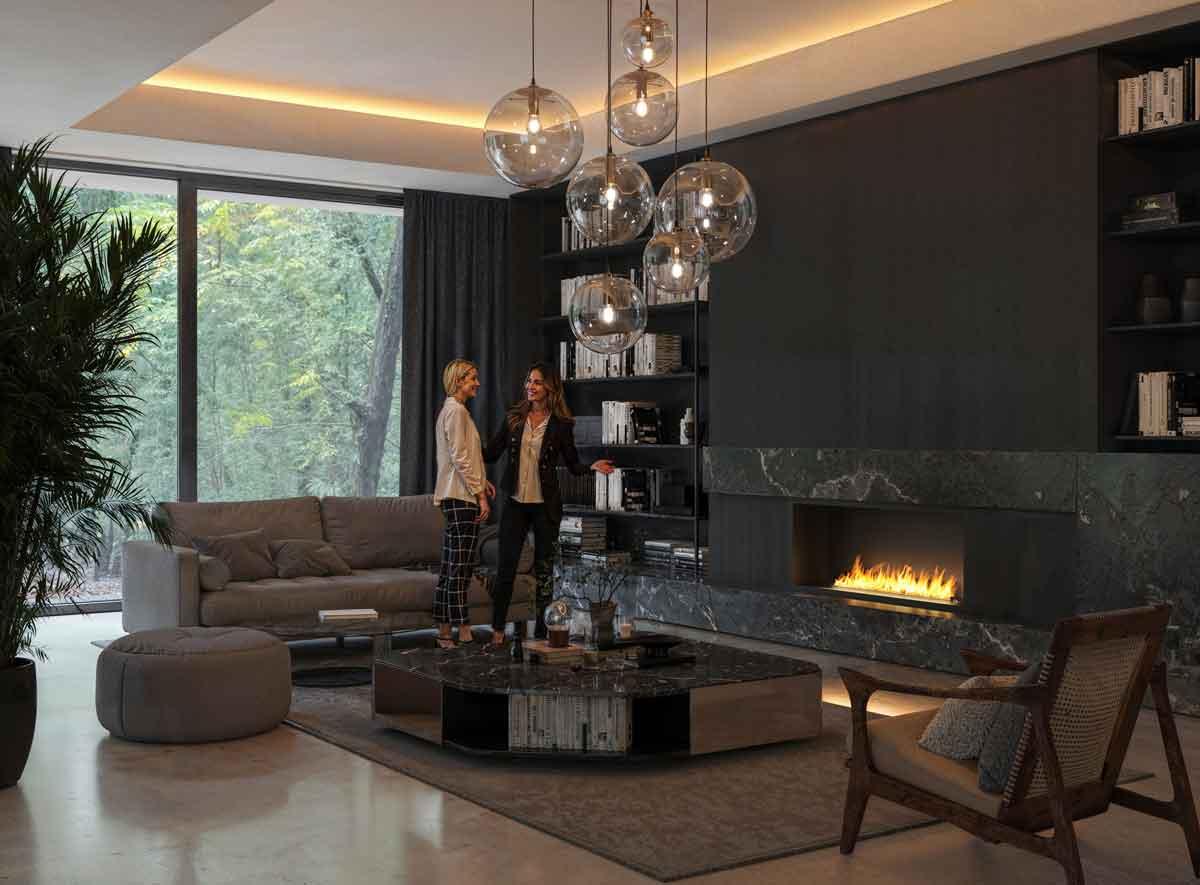 Ethanol built-in fireplace Infire Basic Inside 1400 Etronic
