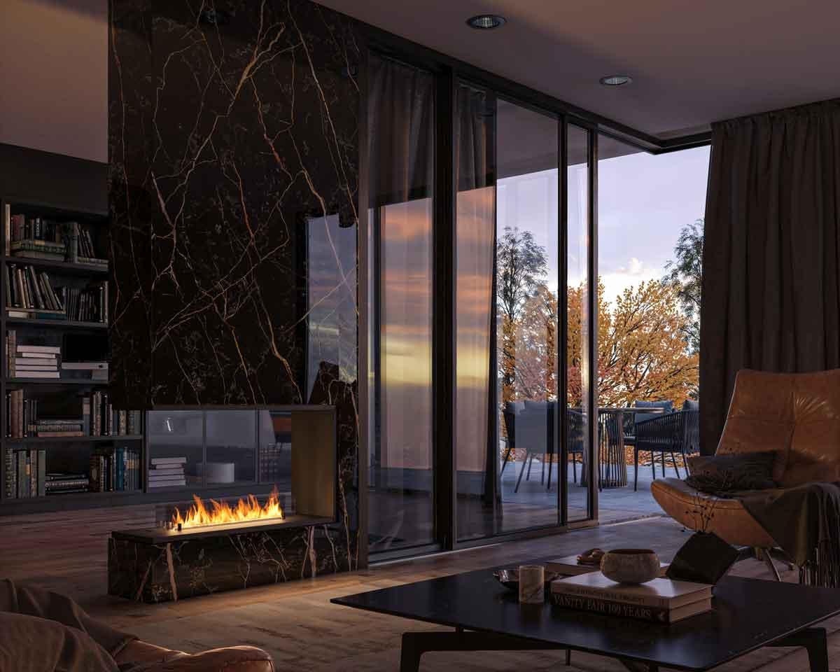 Automatik Bioethanol-Einbaukamin U1000 Basic Etronic von Infire