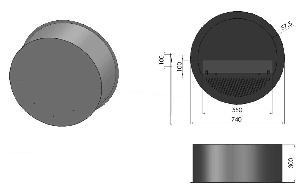 bioethanolkamin Incyrcle Slim Inside von Infire