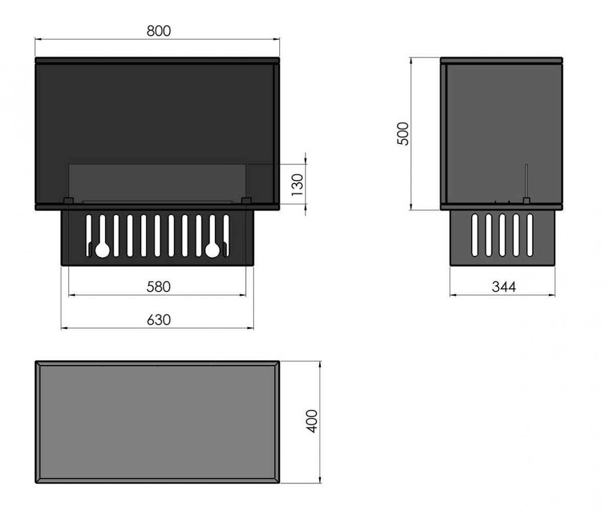 Elektro-Einbaukamin Invapo Corner 800 von Infire